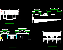 湘西风格民居山庄建筑施工图纸免费下载 园林古建