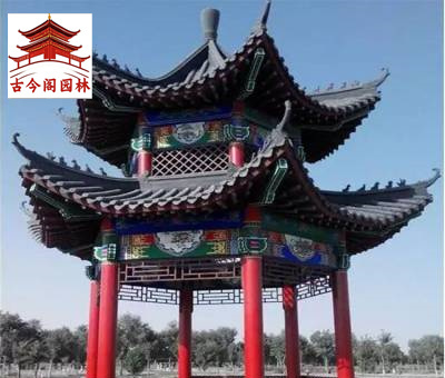 贵州毕节古建双层凉亭 仿古园林亭 户外庭院二层防腐八角亭