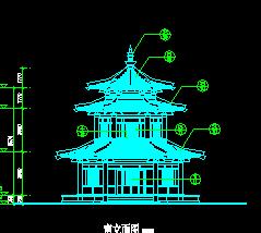 某三层仿唐式阁楼古建筑施工图纸免费下载 园林古建